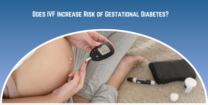 Pregnant belly while a person performs a finger-prick blood glucose test with a meter, showing gestational diabetes context.